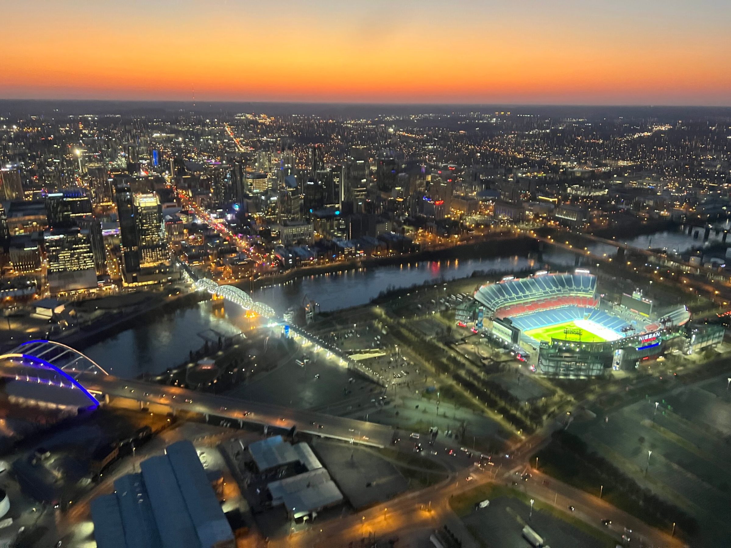 an aerial view of a city